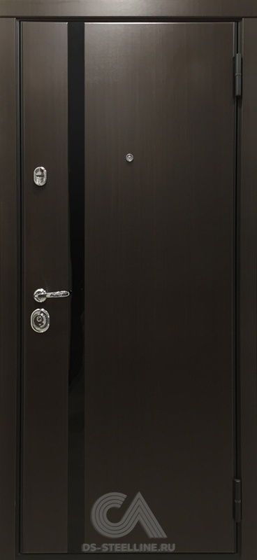 Металлическая дверь Гранд (тёмный) для квартиры, вид снаружи